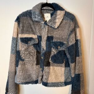 Plush Plaid Teddy Jacket